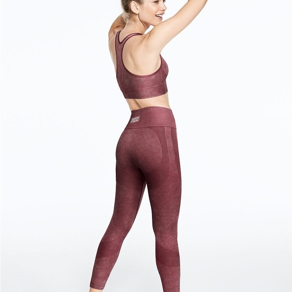 Victoria's Secret PINK SEAMLESS LEGGINGS & LIGHTLY LINED GYM RACERBACK SET - Picture 8 of 16